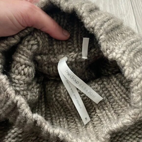 Babaton Plumwood Sweater, high neck, alpaca and wool, taupe, XS - Picture 9 of 11